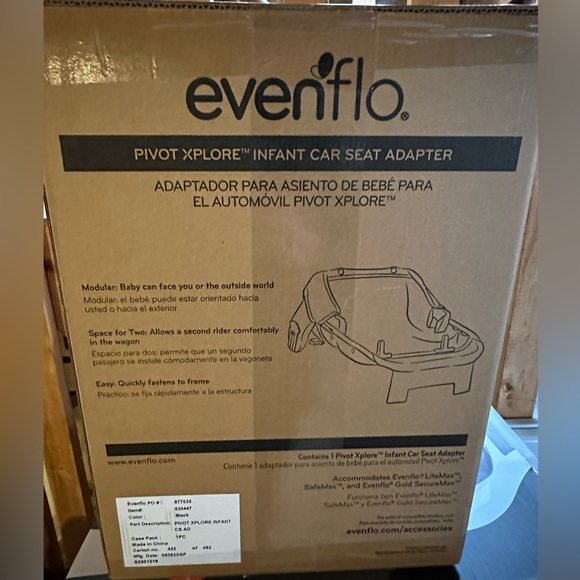 *New in sealed packaging* Evenflo Pivot Xplore Infant Car Seat Adapter, Black - Picture 5 of 6